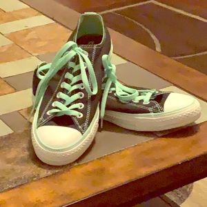 Sneakers worn once for a brief period.